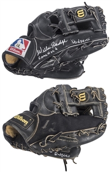 1989-90 Willie Randolph Game Used and Signed Los Angeles Dodgers Fielding Glove Pair (2) (Randolph LOA) 